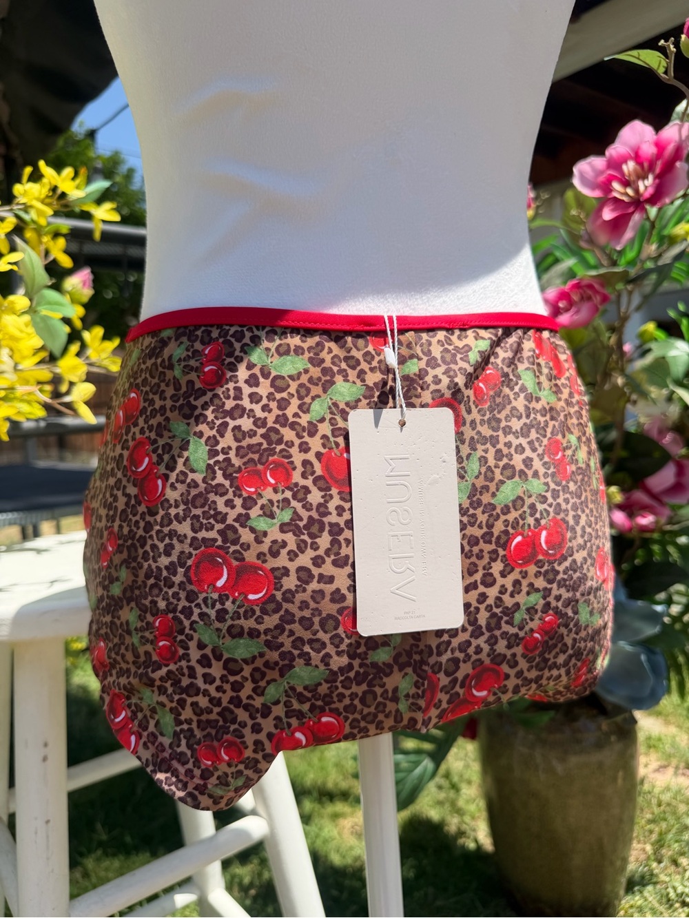 Othr Cherry Leopard Print Women’s Skort — Red, Brown, Green